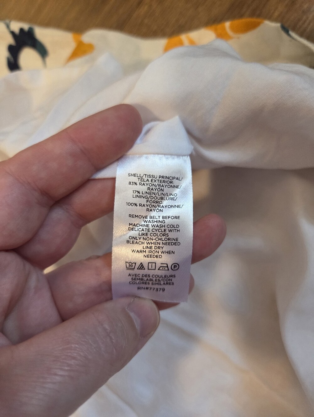 Ann Taylor Dress Linen Blend Belted Yellow White Floral Size 14 - Picture 7 of 8